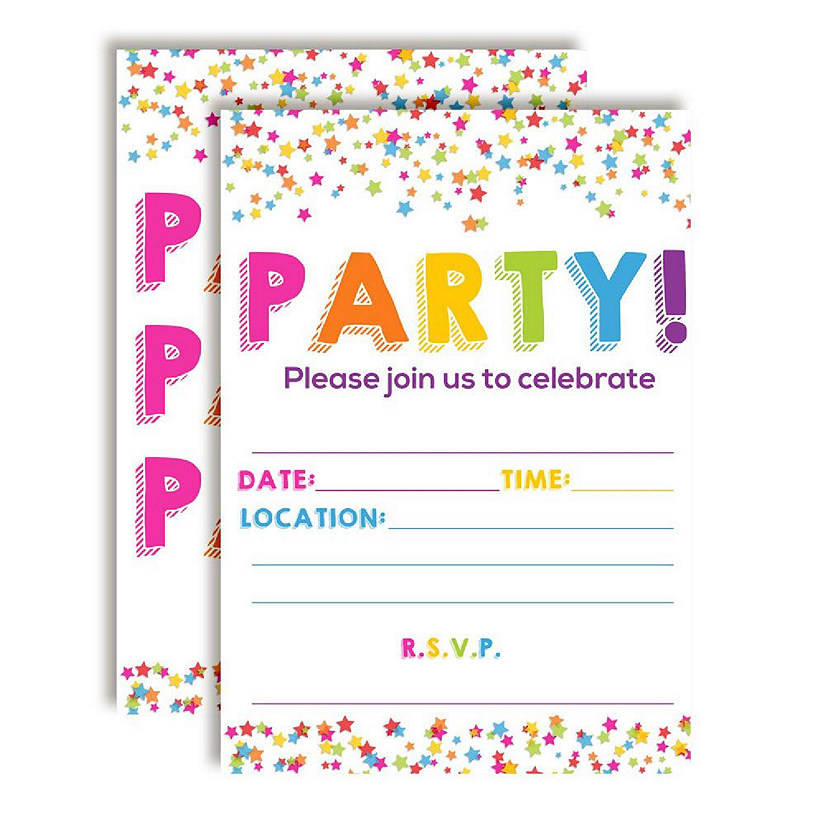 Confetti Party Invitations 40pc. by AmandaCreation Image