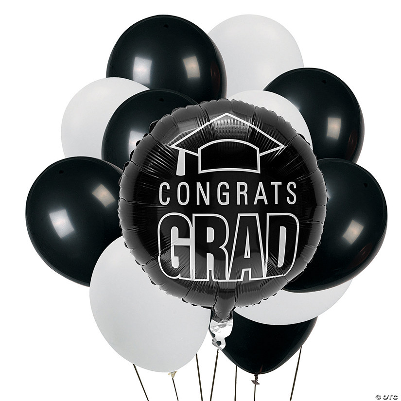 Congrats Graduation Black Balloon Bouquet - 40 Pc. Image