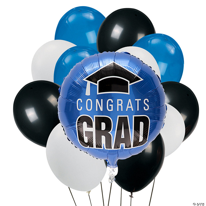 Congrats Graduation Blue Balloon Bouquet - 40 Pc. Image