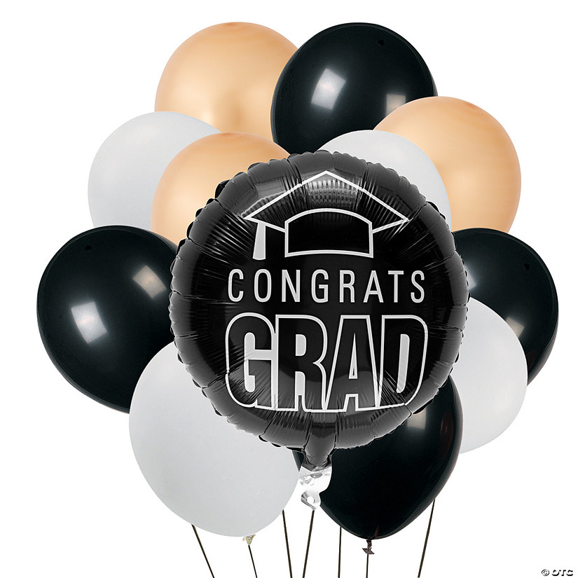Congrats Graduation Gold Balloon Bouquet - 52 Pc. Image