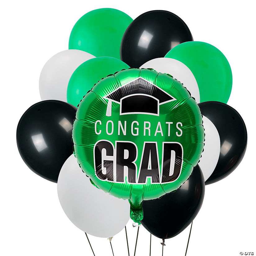Congrats Graduation Green Balloon Bouquet - 52 Pc. Image