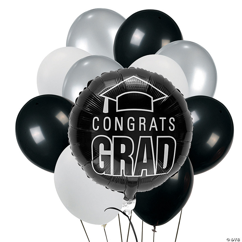 Congrats Graduation Silver Balloon Bouquet - 52 Pc. Image