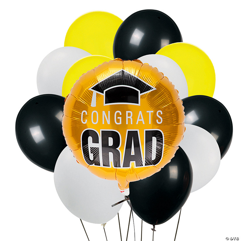 Congrats Graduation Yellow Balloon Bouquet - 40 Pc. Image