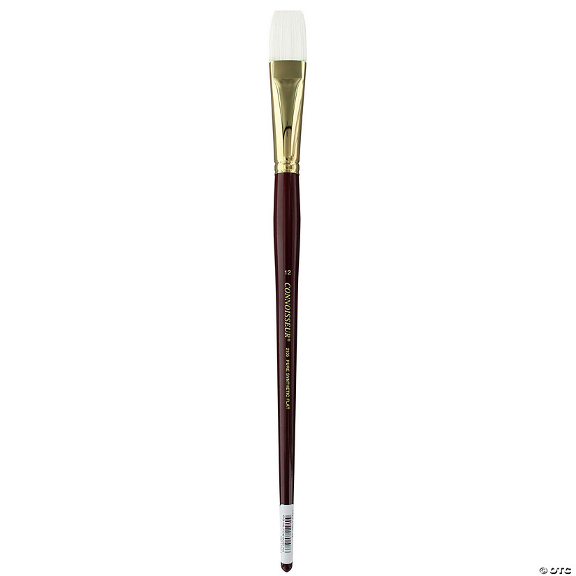 Connoisseur Pure Synthetic Bristle Brush Long Handle Flat #12&#160; &#160;&#160; &#160; Image