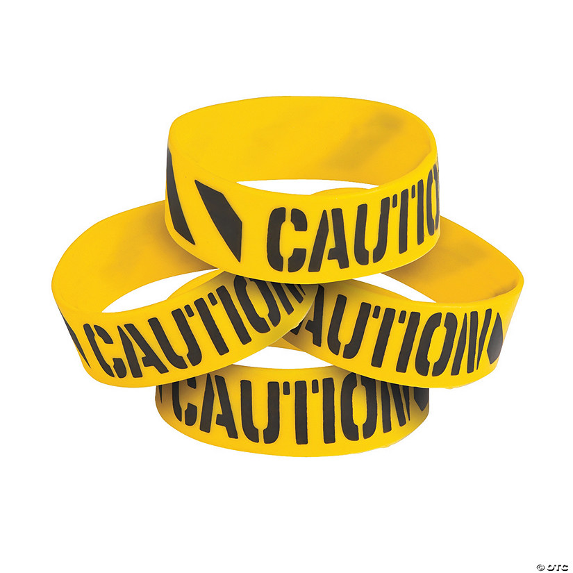 Construction Big Band Rubber Bracelets - 12 Pc. Image