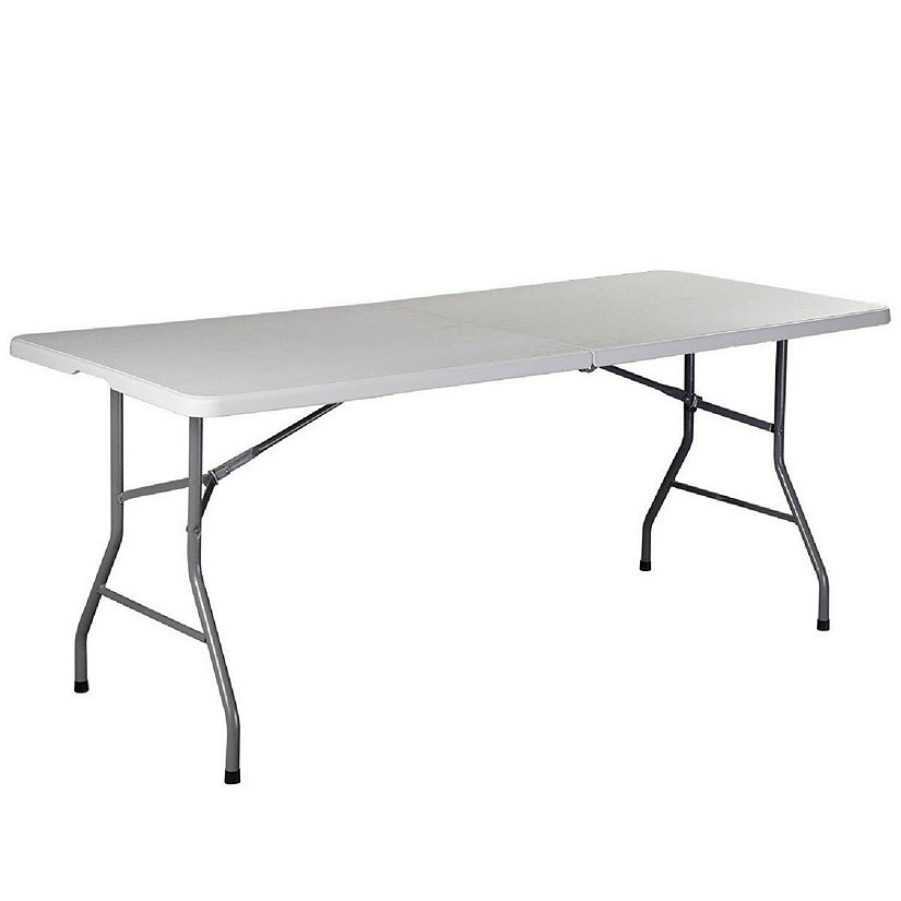 Costway 6' Folding Table Portable Plastic Indoor Outdoor Picnic Party Dining Camp Tables Image