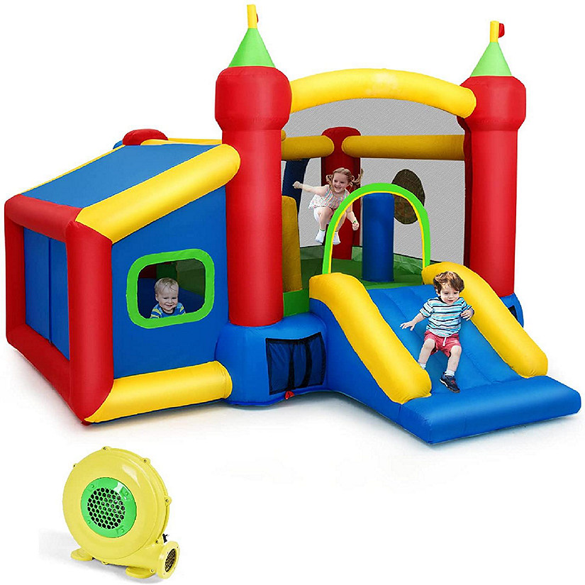 Costway  6-in-1 Inflatable Bounce House Blow up Castle Toddler Kids Indoor Outdoor with 480 Blower Image