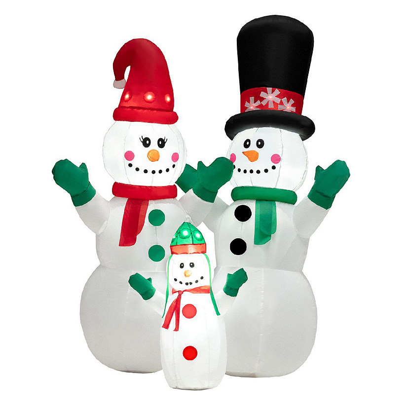 Costway 6FT Inflatable Christmas Snowman Decoration w/ LEDs & Air Blower Image