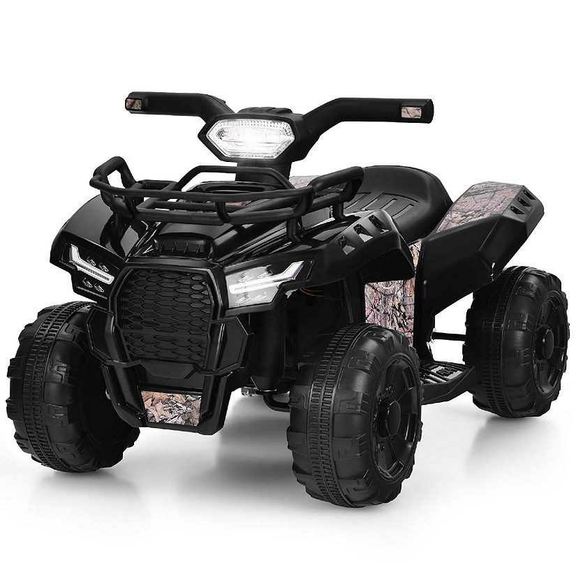 Costway 6V Kids ATV Quad Electric Ride On Car Toy Toddler with LED Light MP3 Black Image