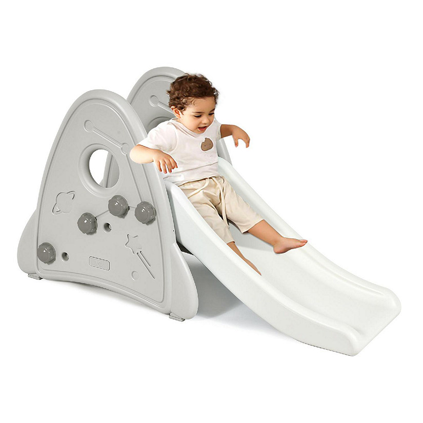 Costway Freestanding Baby Slide Indoor First Play Climber Slide Set for Boys Girls Gray Image