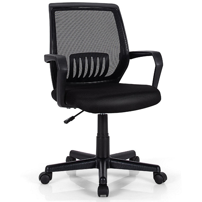 Costway Height Adjustable Mid-Back Mesh Chair  Executive Chair w/ Lumbar Support Image