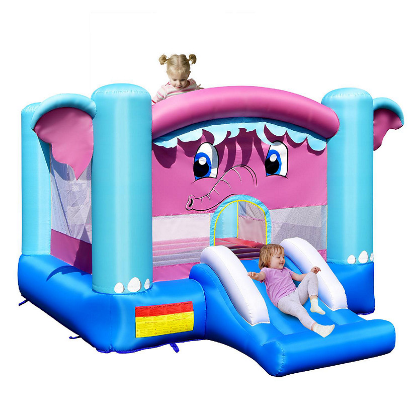 Costway Inflatable Bounce House 3-in-1 Elephant Theme Inflatable Castle without Blower Image