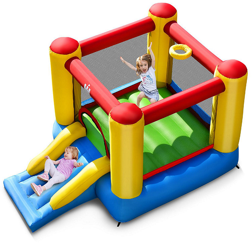 Costway Inflatable Bouncer Kids Slide Bounce House for Indoor Outdoor without Blower Image
