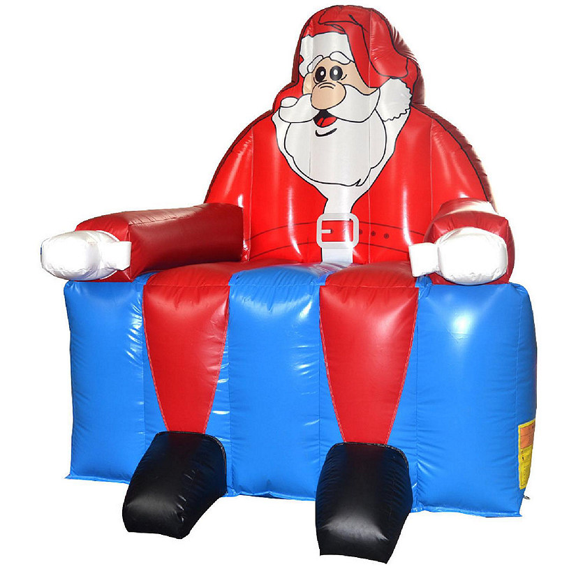 Costway Inflatable Santa Claus Water Park Castle Jumper Christmas Bounce House Without Blower Image