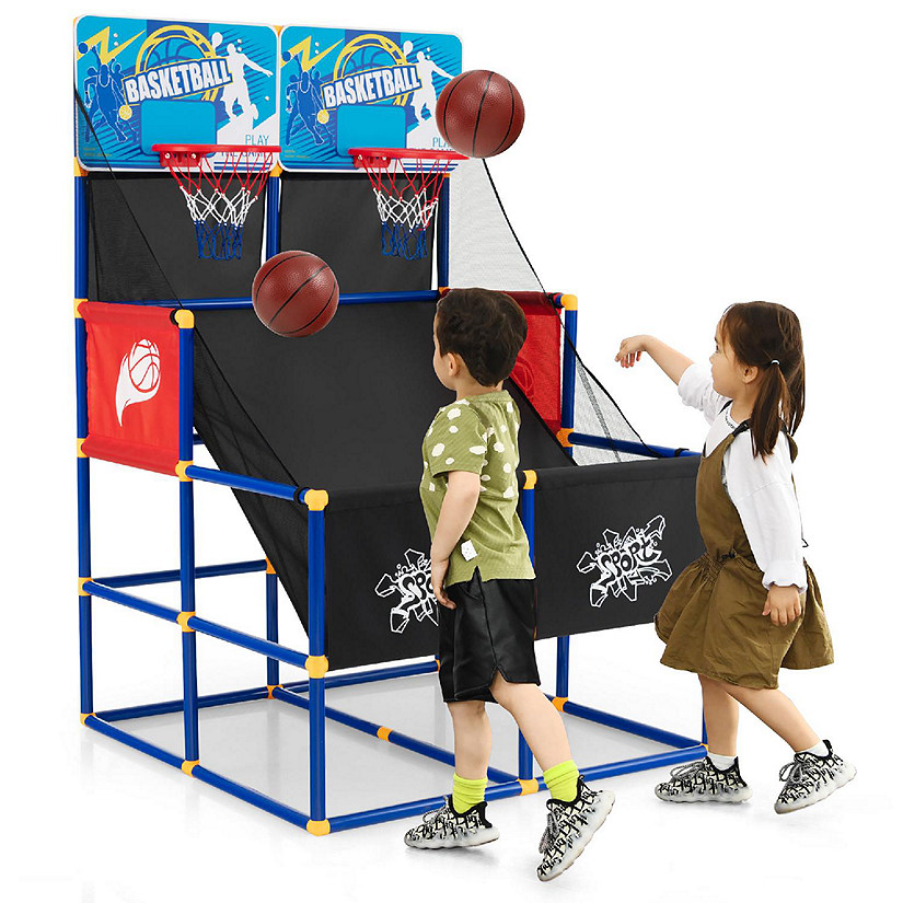 Costway Kids Dual Shot Basketball Arcade Game w/4 Balls Pump Easy Quick Assembling Gift Image