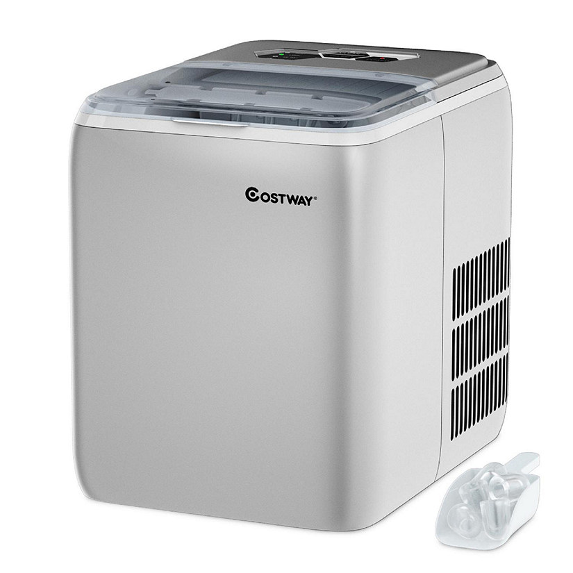 Costway Portable Countertop Ice Maker Machine 44Lbs/24H Self-Clean w/Scoop Silver Image