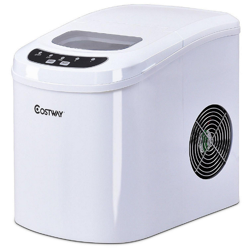 Costway White Portable Compact Electric Ice Maker Machine Mini Cube 26lb/Day Image