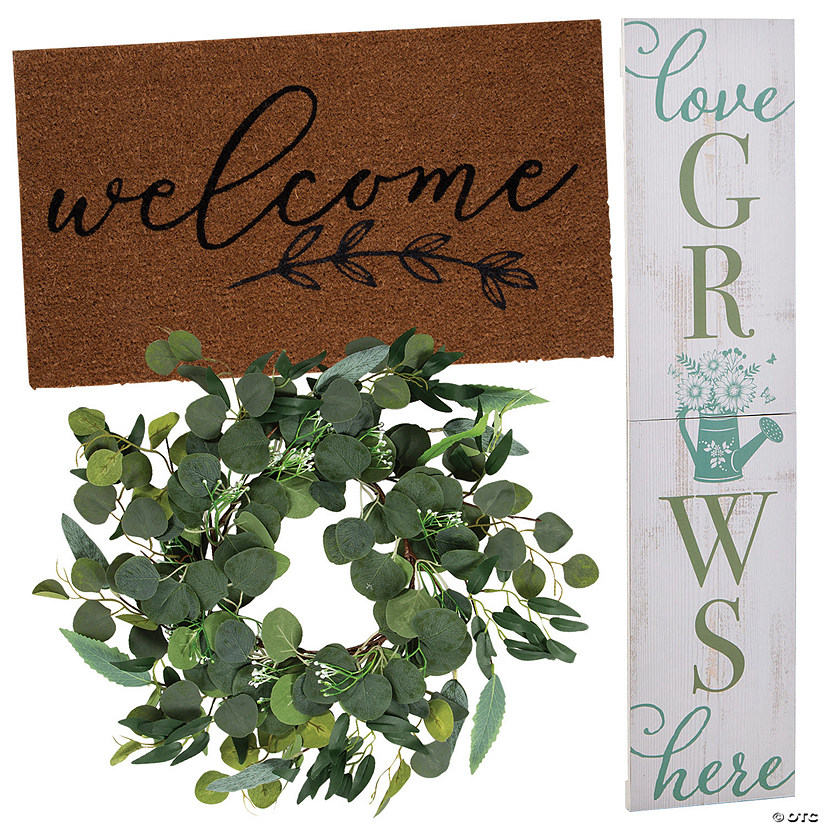 Cottagecore Welcome Front Door Decorating Kit - 3 Pc. Image
