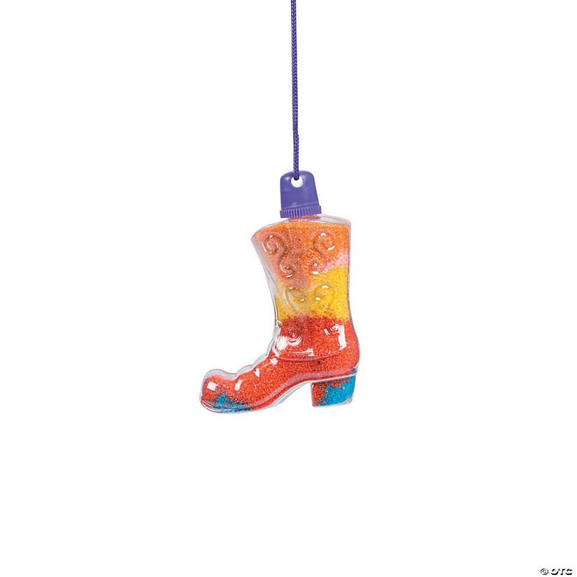Cowboy Boot Sand Art Bottle Necklaces - 12 Pc. Image