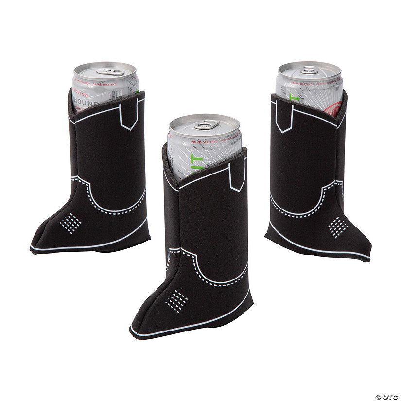 Cowboy Boot-Shaped Slim Fit Can Sleeves - 12 Pc. Image