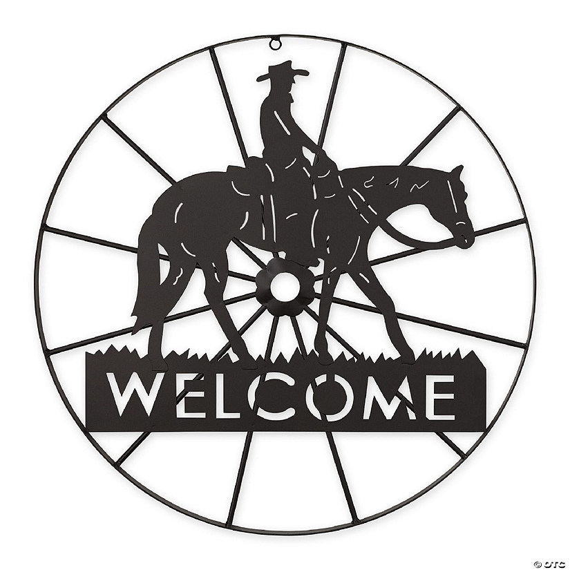 Cowboy Welcome Wheel Sign 23.75X0.75X23.75" Image