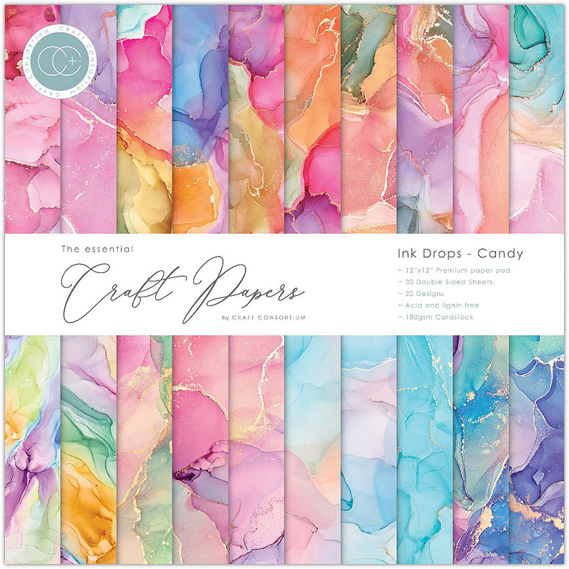 Craft Consortium Ink Drops  Candy 12x12 Premium Paper Pad Image