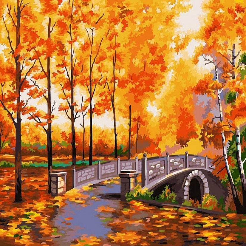 Crafting Spark - Painting by Numbers kit Crafting Spark Autumn Park S014 19.69 x 15.75 in Image