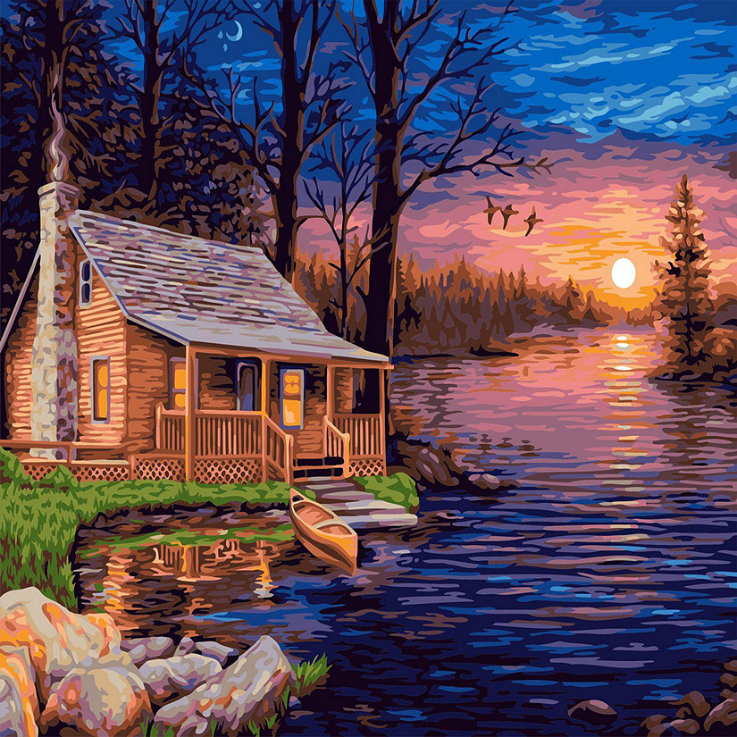 Crafting Spark - Painting by Numbers kit Crafting Spark Fisherman's House A096 19.69 x 15.75 in Image