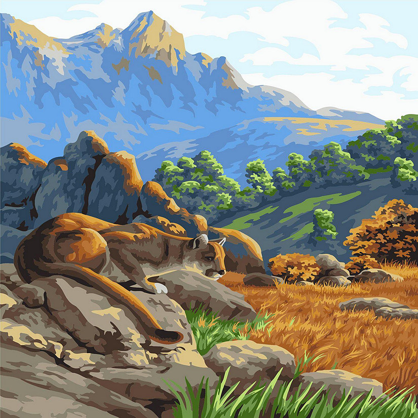 Crafting Spark - Painting by Numbers kit Crafting Spark Mountain Road H119 19.69 x 15.75 in Image