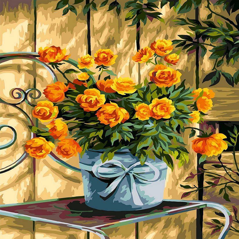 Crafting Spark - Painting by Numbers kit Crafting Spark Orange Flower Bouquet B100 19.69 x 15.75 in Image