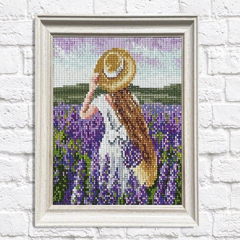 Crafting Spark (Wizardi) - Girl in Lavender Field CS2626 7.9 x 7.9 inches Crafting Spark Diamond Painting Kit Image