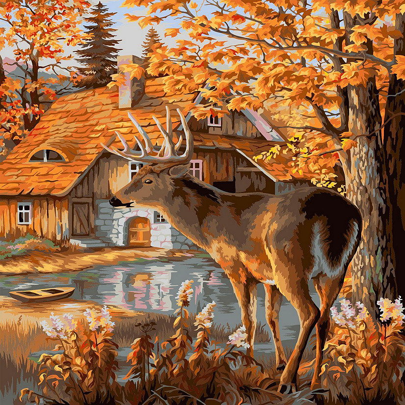 Crafting Spark (Wizardi) - Painting by Numbers kit Crafting Spark Cabin in the Woods H116 19.69 x 15.75 in Image