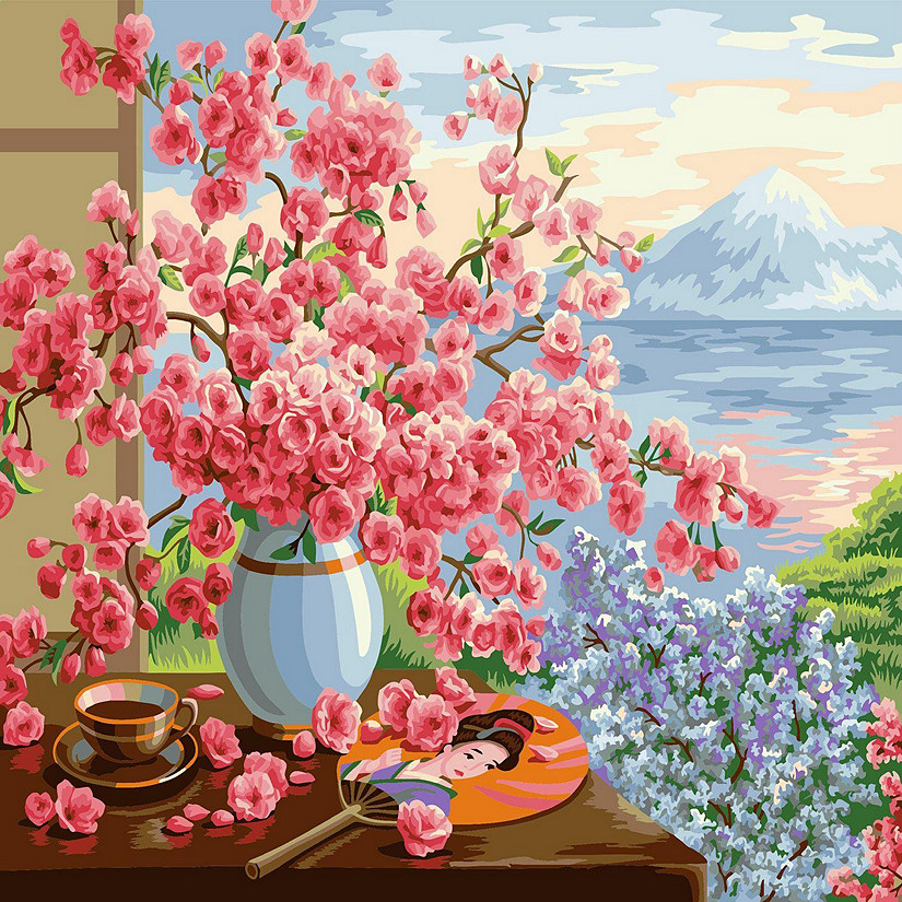 Crafting Spark (Wizardi) - Painting by Numbers kit Crafting Spark Sakura Bouquet B072 19.69 x 15.75 in Image