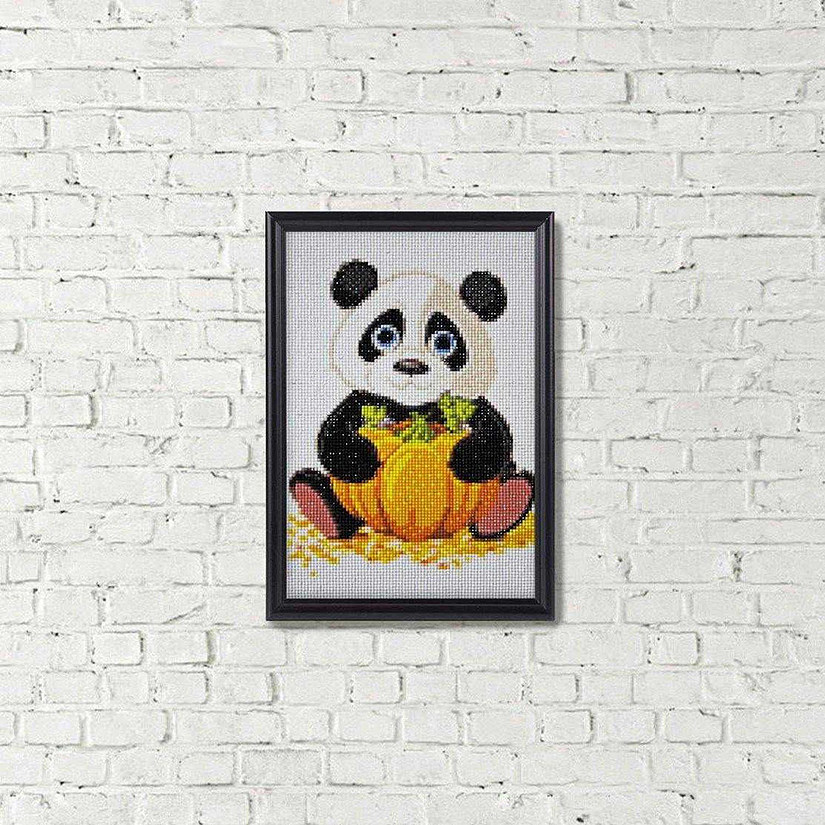 Crafting Spark (Wizardi) - Panda with Pumpkin WD318 7.9 x 11.8 inches Wizardi Diamond Painting Kit Image