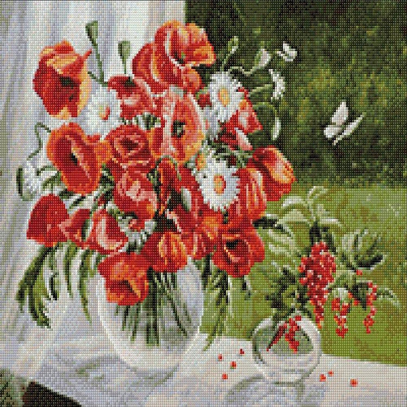Crafting Spark (Wizardi) - Poppies CS2621 19.7 x 15.8 inches Crafting Spark Diamond Painting Kit Image
