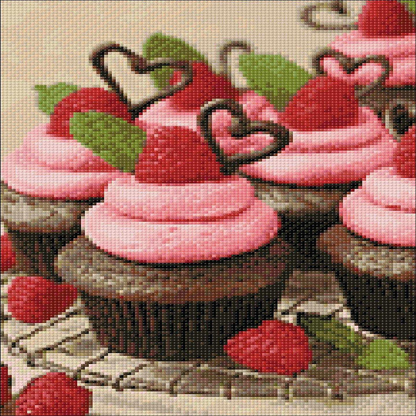Crafting Spark (Wizardi) - Strawberry Muffins WD2312 10.6 x 14.9 inches Wizardi Diamond Painting Kit Image