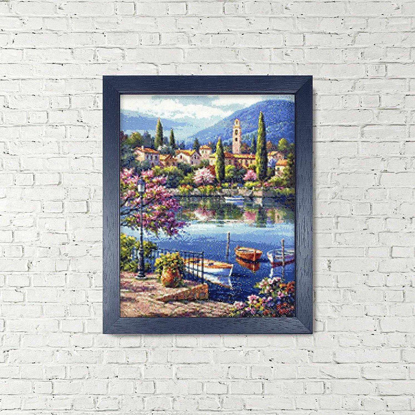 Crafting Spark (Wizardi) - Village Lake Afternoon WD311 15.7 x 19.7 inches Wizardi Diamond Painting Kit Image