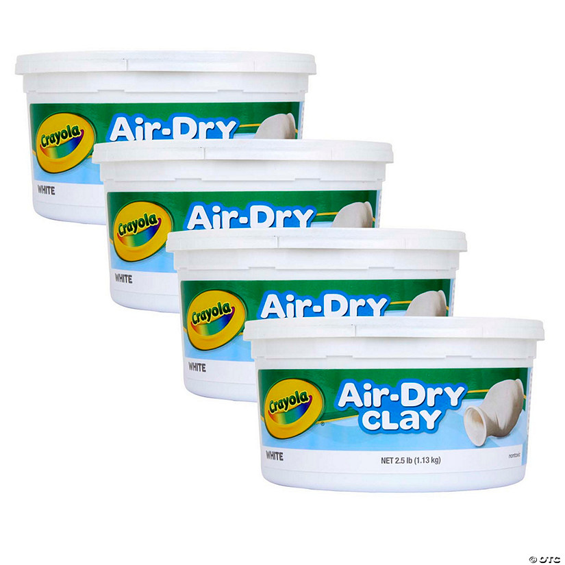 Crayola Air-Dry Clay, 2.5 lbs Resealable Bucket, White, Pack of 4 Image