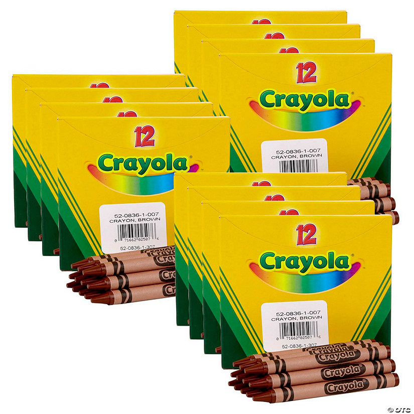 Crayola Bulk Crayons, Brown, Regular Size, 12 Per Box, 12 Boxes Image