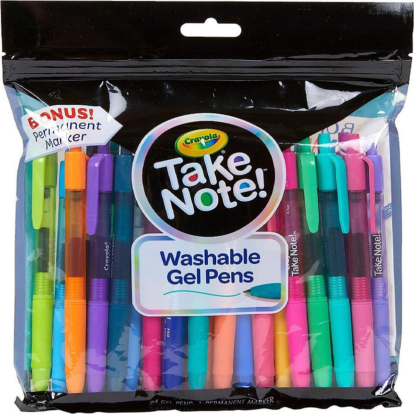Crayola Colored Gel Pens, Washable Pens, Bullet Journaling, 24 Count Image