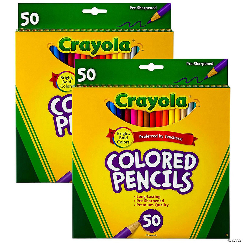 Crayola Colored Pencils, Full Length, Assorted Colors, 50 Per boProper, 2 BoProperes Image