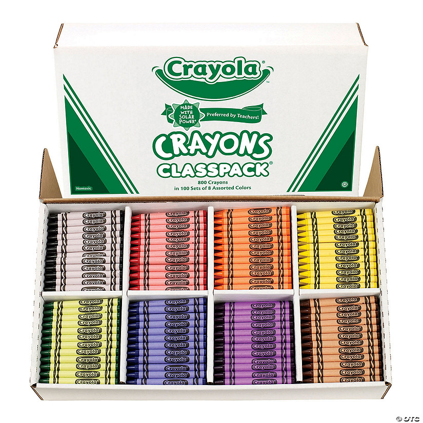 Crayola Crayon Classpack, Regular Size, 8 Colors, Pack of 800 Image