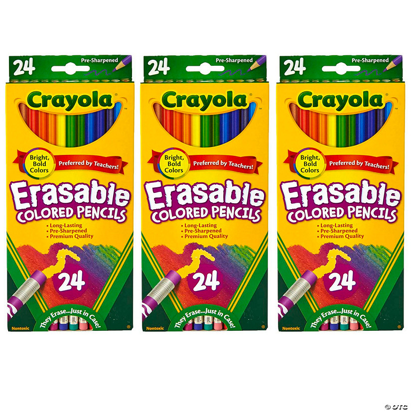 Crayola Erasable Colored Pencils, 24 Per Box, 3 Boxes Image