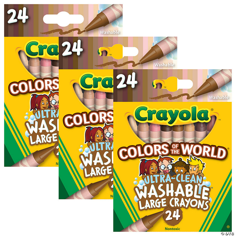Crayola Large Crayons, Colors of the World, 24 Per Box, 3 Boxes Image