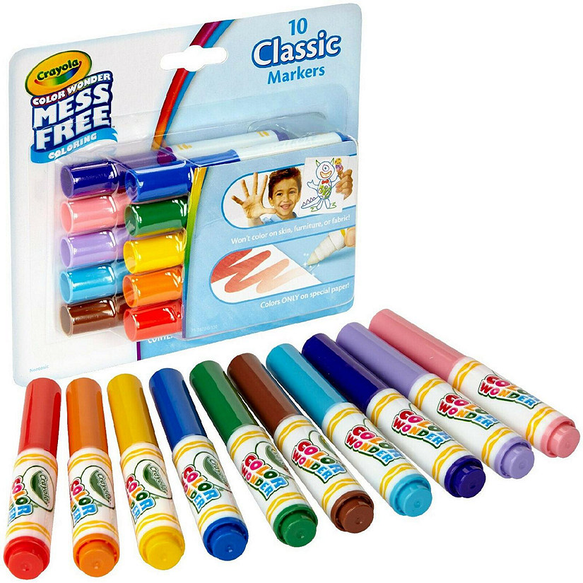 Crayola Mess Free Color Wonder Mini Markers 10 Mini Markers Classic Colors Image