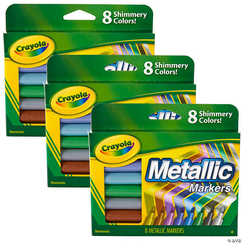 Crayola Metallic Markers, 8 Per Box, 3 Boxes Image