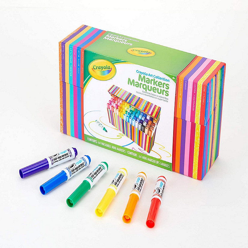 Crayola Pip Squeaks Marker Set, Washable Mini Markers, 64 Count Image