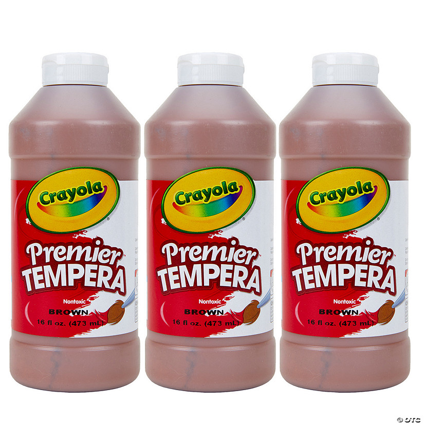 Crayola Premier Tempera Paint, 16 oz, Brown, Pack of 3 Image