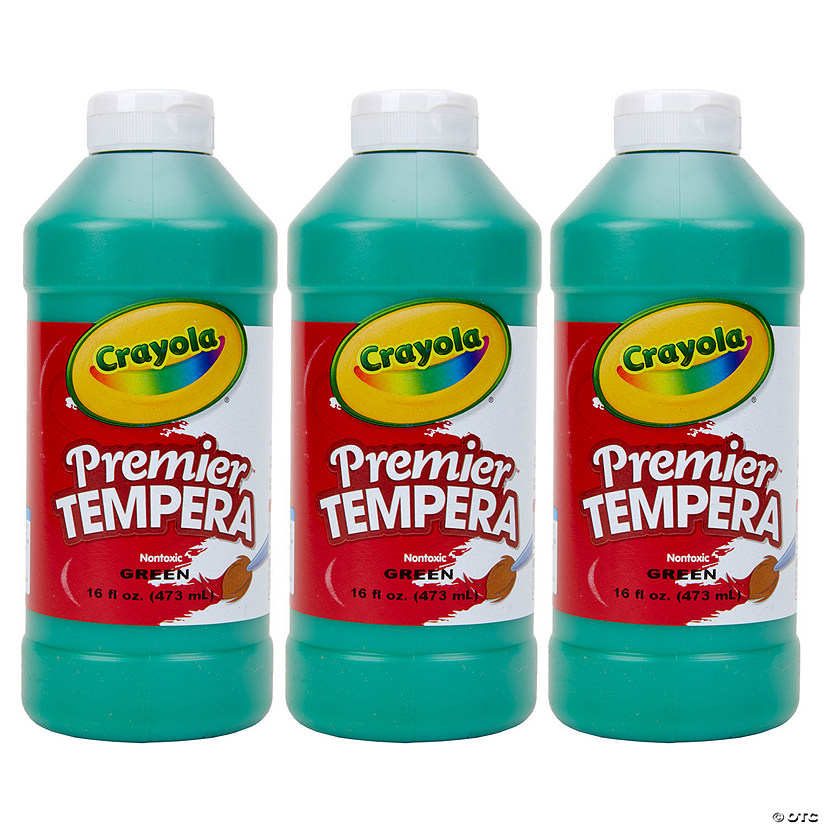 Crayola Premier Tempera Paint, 16 oz, Green, Pack of 3 Image