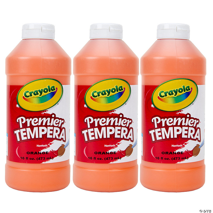 Crayola Premier Tempera Paint, 16 oz, Orange, Pack of 3 Image